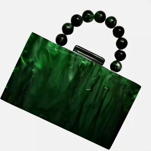 Small Green Acrylic Evening Clutch